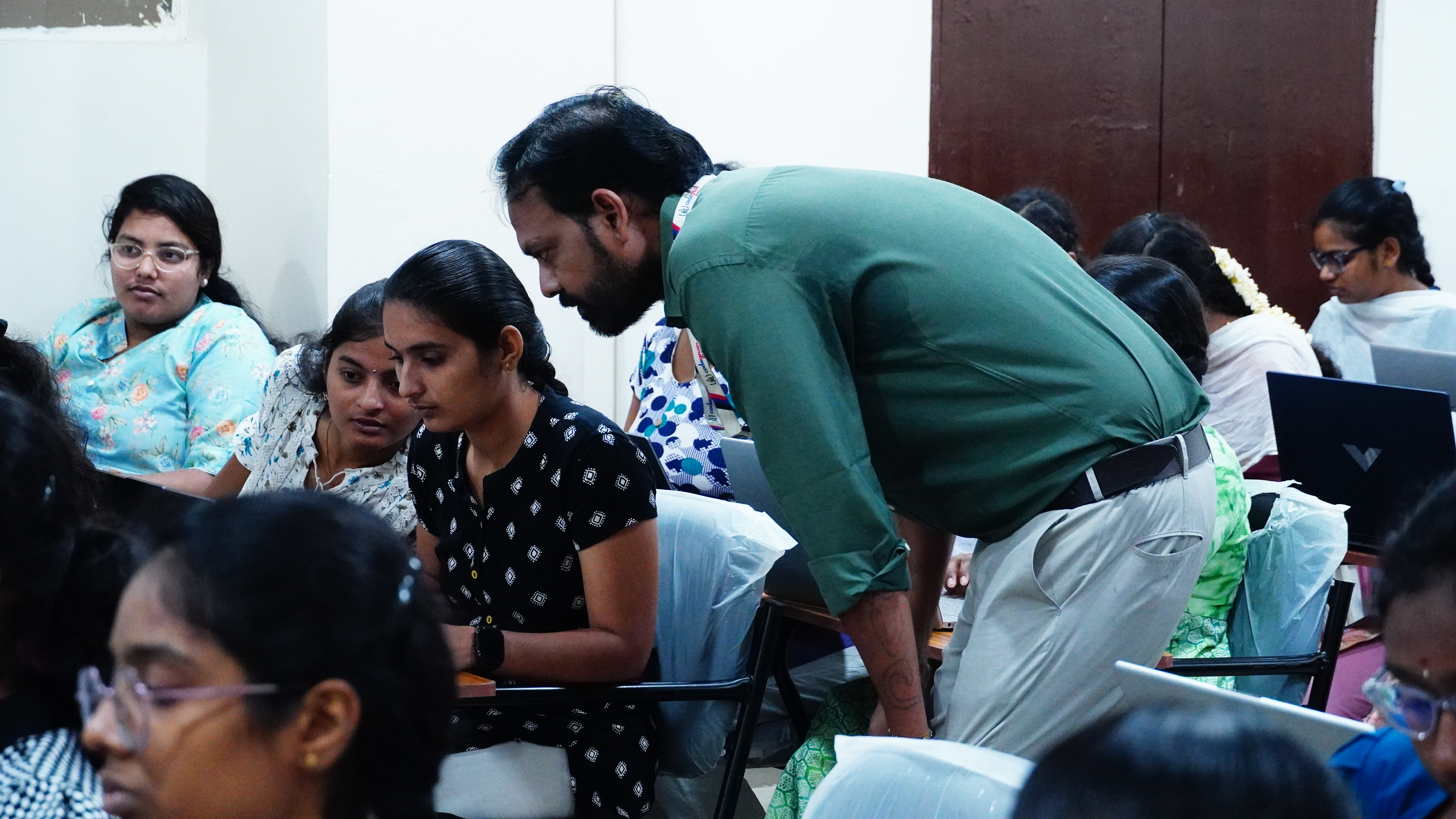 Participants focused during practical coding lab
